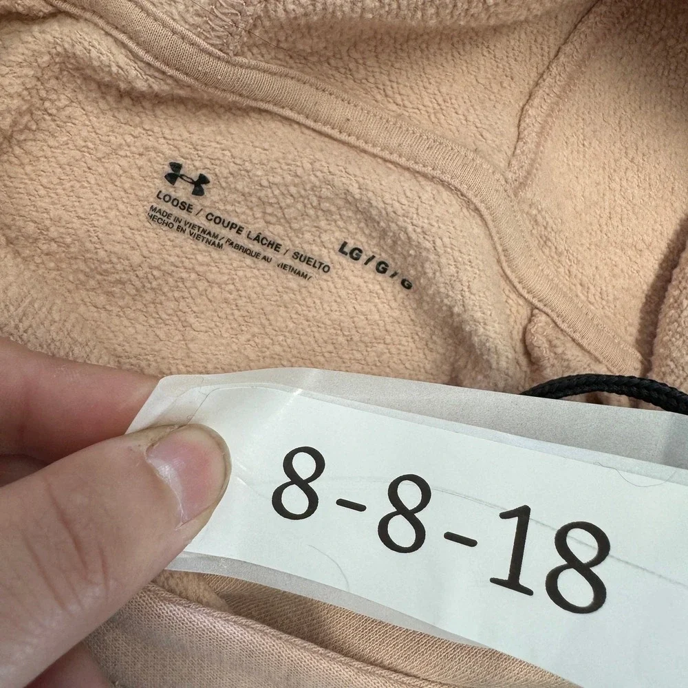 Under‎ Armour Hoodie Women Large Pink Rival Fleece Logo Pullover 1356317